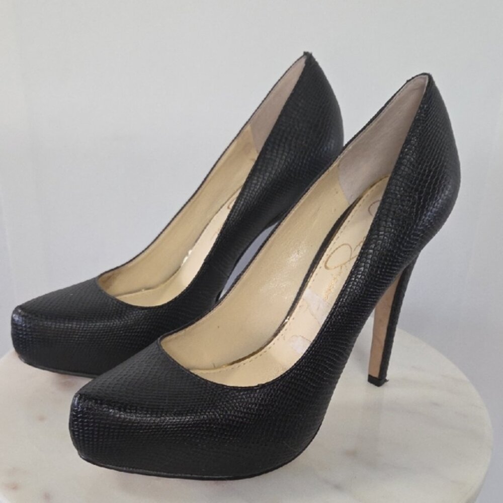 Jessica Simpson Black Textured Heels Size 8